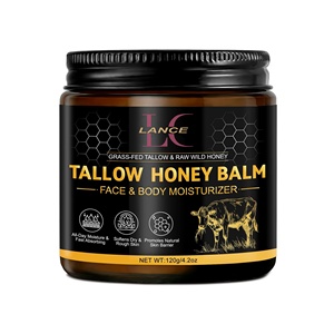 Baume au suif de bœuf biologique nourri à l'herbe et au miel avec vitamine E <span class=keywords><strong>pour</strong></span> le visage et le corps – Crème hydratante et nourrissante <span class=keywords><strong>pour</strong></span> tous types de peau - Product Image 1