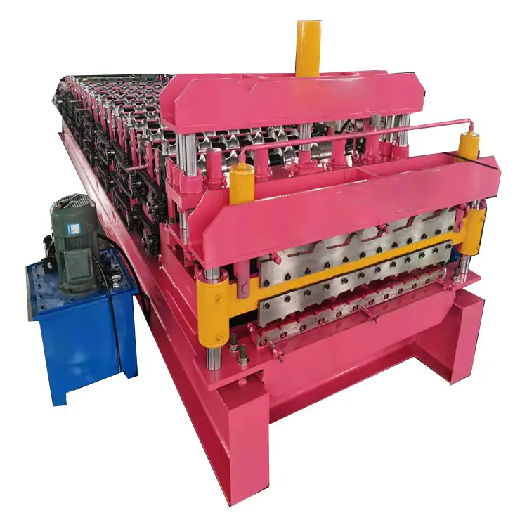 Double Layer IBR Iron Metal Roofing Sheet Roll Forming Machinery Trapezoidal Tile Making Machine