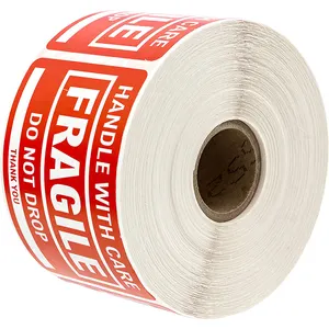 Fragile Stickers 2'' x 3'' Custom Printing Fragile label sticker - Handle with Care - Thank You Shipping Labels Stickers
