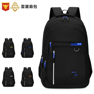 Leiche Men's <b>Large</b> Capacity <b>Backpack</b> Black Sport Style For Travel <b>School</b> Work Laptop Bag With Multiple Pockets And Breathable - Product Image 1