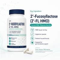 Capsules prébiotiques 2' Fucosyllactose HMO pour la collection de microbiomes intestinaux avec support d'étiquette personnalisée, fabrication en marque blanche OEM ODM