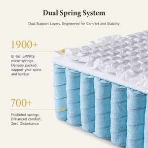 <span class=keywords><strong>Matelas</strong></span> <span class=keywords><strong>hybride</strong></span> King Size avec système de ressorts doubles, mousse haute densité, emballage sous vide - Product Image 4