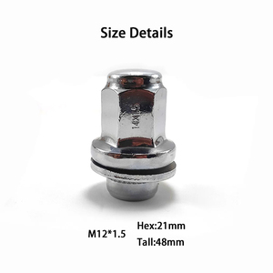 12X1.5มม. 1.87 "47มม. ความยาว13/16 HEX OEM โรงงานผลิต<span class=keywords><strong>แม็</strong></span><span class=keywords><strong>ก</strong></span>โครเมี่ยมแหวนสำหรับ Toyota Tacoma 4 Runner SR5 Pre-RUNNER - Product Image 2