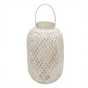 New Design White <b>Bamboo</b> Cylindrical <b>Lantern</b> Handmade Eco Friendly Home Decoration - Product Image 1