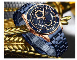 Reloj de Hombre REWARD RD81135M de Alta Gama, Multifuncional, con Caja de Aleación de 22 mm, Cuarzo, Cronógrafo de Tres Ojos, Resistente al Agua, Deportivo, con Luz Nocturna - Product Image 4