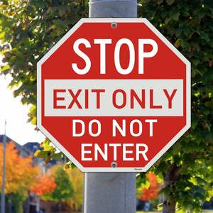 ทางออกเท่านั้นอย่าเข้าไปในป้ายหยุดอลูมิเนียมสะท้อนแสง12 * 12in รูปแปดเหลี่ยมป้ายถนนรูปพิเศษป้ายจราจร - Product Image 5