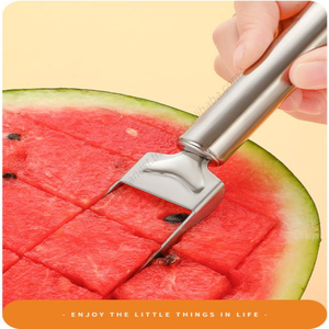 Outil de découpe de fruits et de pastèque 2-en-1 en acier inoxydable Syh1101 pour la cuisine, fourchette et couteau de coupe, vente en gros - Product Image 3