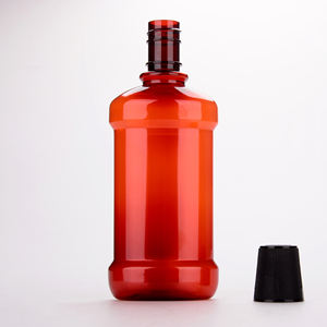 BPA ücretsiz fabrika 500ml boş koyu Amber <span class=keywords><strong>PET</strong></span> plastik ağız yıkama şişesi gargara plastik şişeler - Product Image 1
