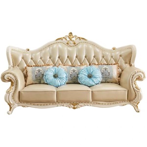 European-Style Luxury Sectional Leather <strong>Sofa</strong> Set Sponge <strong>Cushions</strong> Solid Wood Legs Carved Design <strong>for</strong> <strong>Large</strong>/Small Living Hotels - Product Image 5