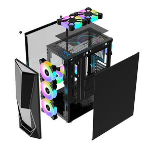 Snowman CS009 độc đáo Mini ITX chơi game PC Chassis Tempered Glass giữa tháp với máy tính để bàn màu đen hỗ trợ Micro ATX Bo mạch chủ - Product Image 2