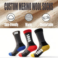 Chaussettes en laine mérinos personnalisées avec logo, rembourrage standard, pour la randonnée, le trekking, le ski, thermiques, chaudes, anti-ampoules, athlétiques, pour adultes, pour l'extérieur