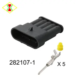 Terminaller ile oto parçası 282107-1 5 Pin AMP serisi erkek konut otomotiv konnektör