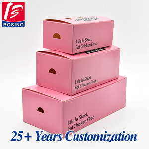 थोक फास्ट फूड रेस्तरां बॉक्स दूर ले गुलाबी फ्राइड चिकन FC0 FC1 FC3 FC4 पैकेजिंग बॉक्स - Product Image 3