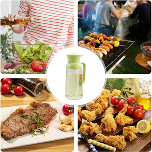 Distributeur d'huile de cuisson et de vinaigre 2 en 1 550ml pulvérisateur d'huile réutilisable pour salade BBQ verre bouteille de pulvérisation d'huile d'<span class=keywords><strong>olive</strong></span> pour la cuisine vente en gros - Product Image 6