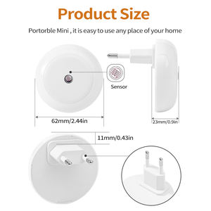 Lampu malam kecil LED pintar kotak Mini, lampu malam otomatis isi ulang dari senja ke fajar - Product Image 5