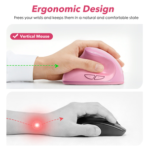 Ratón Inalámbrico Vertical Ergonómico <span class=keywords><strong>para</strong></span> Zurdos <span class=keywords><strong>con</strong></span> Jiggler, Ratón Óptico Recargable de Tamaño Compacto 2.4G <span class=keywords><strong>para</strong></span> Laptop, <span class=keywords><strong>PC</strong></span> y Mac - Product Image 2