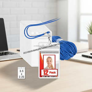 Lot de 12 badges en plastique transparent de haute qualité avec broderie à la main étanche à l'eau 3.5x2.25 accessoires porte-badge - Product Image 1