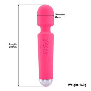 Adult Sex Toy <b>Vibrator</b> AV Wand Rose Red USB Rechargeable Waterproof 20 Frequencies G-string Masturbator for Women - Product Image 6
