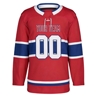 Jersey hoki es lengan panjang pria dengan Logo bordir kustom pakaian olahraga dipersonalisasi baru nama tim OEM