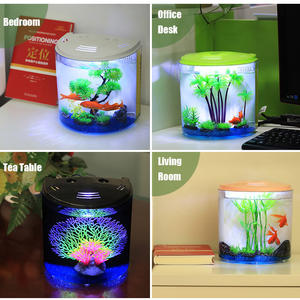 <strong>SUNSUN</strong> Ecological Ornamental Rectangle Small <strong>Acrylic</strong> Intelligent Small Fish <strong>Tank</strong> Series Glass <strong>Aquarium</strong> with Fllter and Led Light - Product Image 6