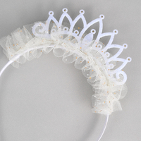 CN bandeau princesse en organza avec nœud scintillant et couronne en strass bandeau de fête pour filles accessoires de cheveux