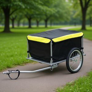 Remorque de vélo D0100HE5CIG, chariot utilitaire, capacité maximale de 143,3 lb, noir, pliable, chariot de transport extérieur - Product Image 2