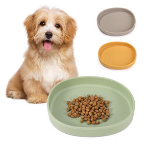 Customizable rodada Oval Silicone Pet Bowl Fácil de Limpar Pequeno Tamanho Gato e Cão Alimentação Bowl - Product Image 4