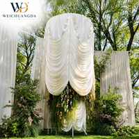 Rideau de fond de scène plissé en queue de poisson effet vague d'eau, draperies de luxe en velours pour cérémonie de mariage, fête et décoration d'événements