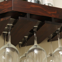Rangement pour la maison Lot de 2 porte-bouteilles en bois rustique flottant avec 6-7 fentes pour verre Porte-bouteilles mural