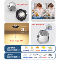 Plafonnier LED encastré IP65 pour cuisine, balcon, véranda, 100lm/W, 10W-25W, 5CCT, CRI>90, dimmable Triac, CE, RoHS, EMC, LVD, SAA, ISO9001, OEM