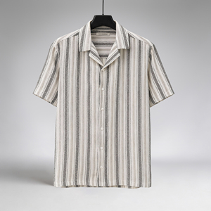 Hot Selling Men’s Pearl <b>White</b> Black Casual Short Sleeve <b>Shirt</b> for Summer Fashion - Product Image 1