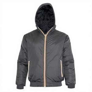Fashion Men's Reversible Hoodie Bomber Jacket with Zipper Polyester / Nylon Closure Front Logo-Custom Men Jacket Hoodie - Product Image 2
