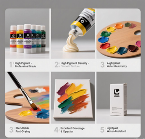 3ml 12 colores Juego de <span class=keywords><strong>pintura</strong></span> <span class=keywords><strong>acrílica</strong></span> Artista no tóxico Gesso <span class=keywords><strong>Pintura</strong></span> Lienzo DIY Dibujos para niños - Product Image 6