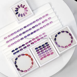 <span class=keywords><strong>Marquis</strong></span> coupe laboratoire ensemble saphir arc-en-ciel Bracelet collier bague avec petites pierres précieuses en vrac assorties spéciales - Product Image 3