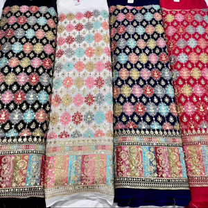 Tela de encaje bordado de trabajo de nueve agujas Goergette importada de alta calidad en Stock para bodas - Product Image 1