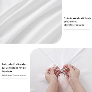 Vente directe usine Yintex OEM ODM – Ensemble de literie 4 pièces blanc uni avec housse de <span class=keywords><strong>couette</strong></span>, taies d'oreiller, fermeture éclair, infroissable, toutes saisons, certifié Oeko-Tex - Product Image 5