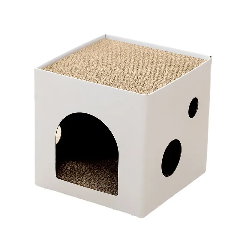 Fournitures de mode de vie pour animaux de compagnie boîte à fromage maison pour chat jouets pour chat papier ondulé Pet double couche nid pour chat
