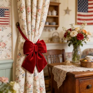 Xmas Fence Stairs Railing Fireplace Decor Christmas Tree <b>Bows</b> <b>Large</b> Velvet Xmas Ornament <b>Bow</b> Red Christmas <b>Bows</b> for Tree - Product Image 5