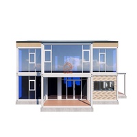 Maison conteneur préfabriquée de luxe à deux étages avec chambre, design moderne, construction durable, tailles 20 et 40 pieds