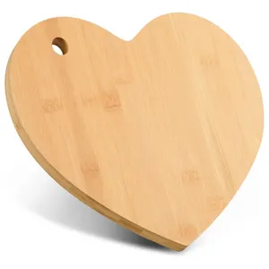 Heart Shaped Cutting Board -Valentine's Day Charcuterie Board with Hole- Bamboo Chopping Board for Wedding Housewarming Gifts