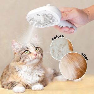 Cat Steam Steamy <b>Pet</b> <b>Brush</b> with Release Button and Tank, Steamy <b>Brush</b> Rechargeable Steam Cat <b>Brush</b> for Furry <b>Pet</b> - Product Image 4