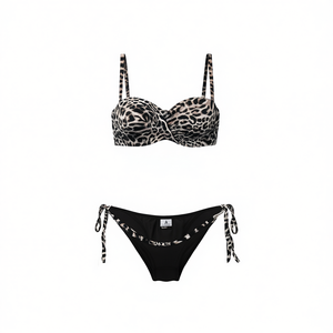 Set bikini HDJ con stampa leopardata, top push-up e slip con laccetti laterali, taglie 44, 46, 48, 50 - Product Image 4