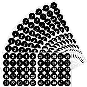 1 đến 50 số dán vinyl Số liên tiếp dán decal tự dính cho nhãn chống thấm trong nhà và ngoài trời - Product Image 1