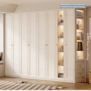 Tủ quần áo phòng ngủ hiện đại tủ quần áo tiết kiệm không gian cho phòng ngủ nhỏ với kệ bên trong và ngăn kéo mềm - Product Image 5