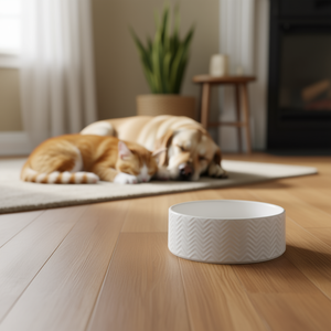 Comedero de Cerámica de 0.4 L y 13 cm, Blanco, para Perros y Gatos - Product Image 3