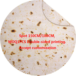 Manta de Franela Personalizada con Diseño de <span class=keywords><strong>Pizza</strong></span> Tortilla, Manta Redonda con Estampado Divertido de Comida para Decoración del Hogar y Regalo - Product Image 1
