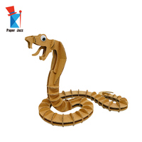 Puzzle 3D in Cartone Ondulato Personalizzato per Bambini, Modello Educativo di Serpente con Occhi