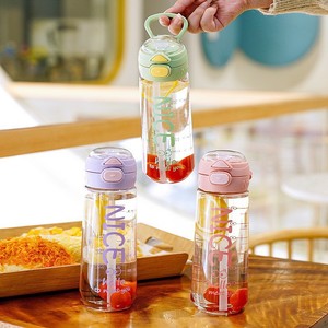 Wholesale Large Capacity 650ml Plastic Water Cup New Portable Outdoor Sports <b>Bottle</b> with <b>Straw</b> Handle for Summer Quality - Product Image 1