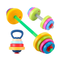 Ensemble d'entraînement pour enfants Wellshow 3-en-1 : haltères et barre, équipement de musculation réglable, remplissable de sable ou d'eau