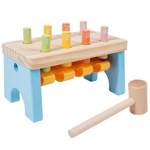 Martello di legno giocattolo per bambini piccoli-panca martellante con pioli e mazzuolo-giocattolo colorato per lo sviluppo-1 anno + - Product Image 2
